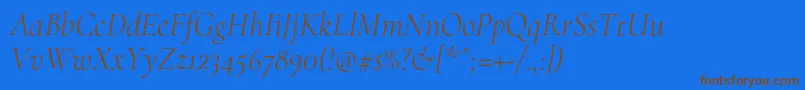 CormorantLightitalic Font – Brown Fonts on Blue Background