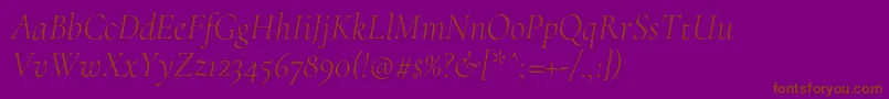 CormorantLightitalic Font – Brown Fonts on Purple Background