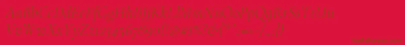 CormorantLightitalic Font – Brown Fonts on Red Background