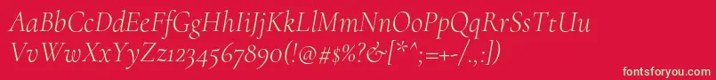 Подробнее о шрифте CormorantLightitalic Шрифт CormorantLightitalic – зелёные шрифты на красном фоне