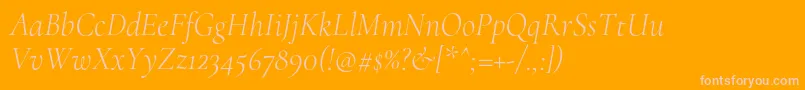 More about CormorantLightitalic Font CormorantLightitalic Font – Pink Fonts on Orange Background