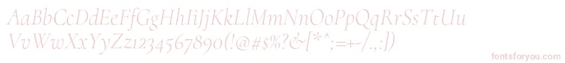 Fonte CormorantLightitalic – fontes rosa em um fundo branco