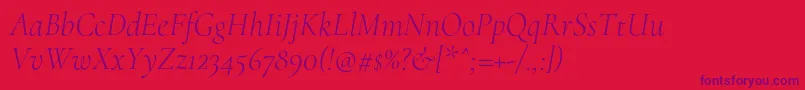 En savoir plus sur la police CormorantLightitalic Police CormorantLightitalic – polices violettes sur fond rouge