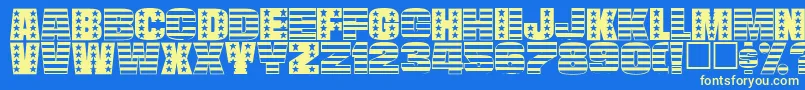 StanleyRegular Font – Yellow Fonts on Blue Background