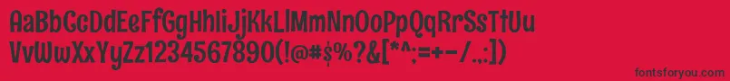 RumraisinRegular Font – Black Fonts on Red Background