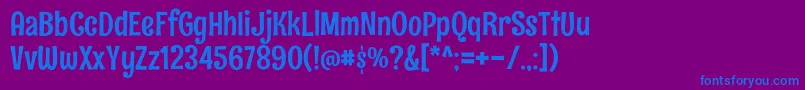 RumraisinRegular Font – Blue Fonts on Purple Background