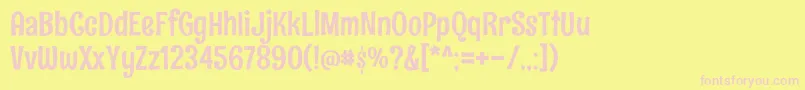 RumraisinRegular Font – Pink Fonts on Yellow Background