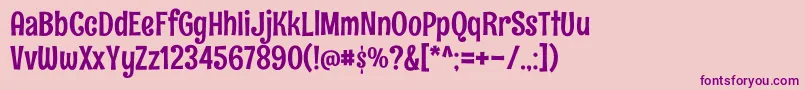RumraisinRegular Font – Purple Fonts on Pink Background