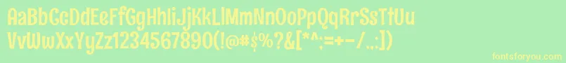 RumraisinRegular Font – Yellow Fonts on Green Background