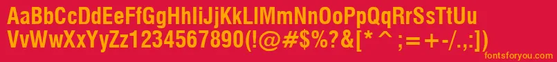 MilfcdB Font – Orange Fonts on Red Background