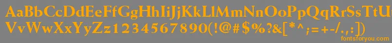 フォントMissiveBlackSsiExtraBold – オレンジの文字は灰色の背景にあります。
