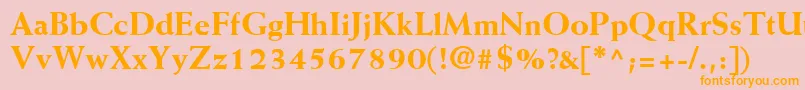 MissiveBlackSsiExtraBold-fontti – oranssit fontit vaaleanpunaisella taustalla