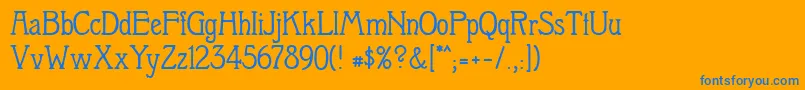 Berolina Font – Blue Fonts on Orange Background