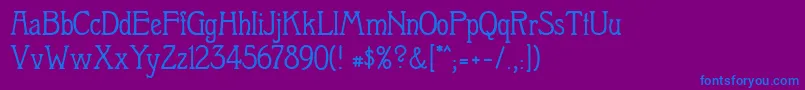 Berolina Font – Blue Fonts on Purple Background