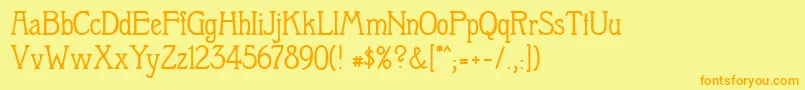 Berolina Font – Orange Fonts on Yellow Background