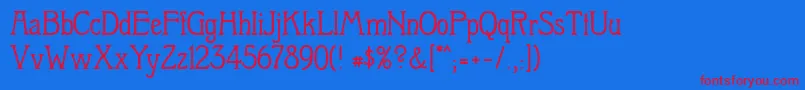 Berolina-fontti – punaiset fontit sinisellä taustalla