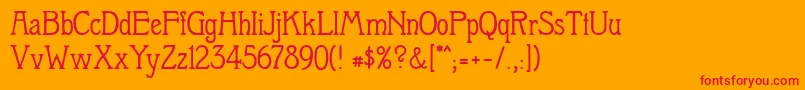 Berolina Font – Red Fonts on Orange Background