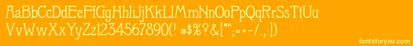 Berolina Font – Yellow Fonts on Orange Background
