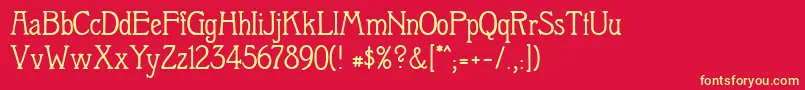 Berolina Font – Yellow Fonts on Red Background