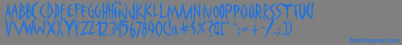 フォントPanophobia – 灰色の背景に青い文字