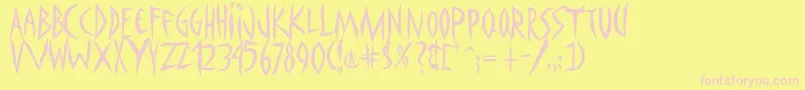 Panophobia-Schriftart – Rosa Schriften auf gelbem Hintergrund