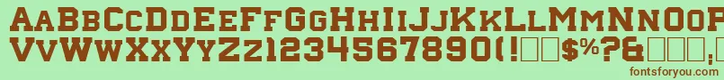 Nebraska4 Font – Brown Fonts on Green Background