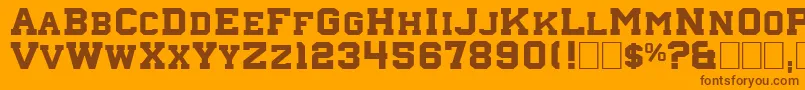 Nebraska4 Font – Brown Fonts on Orange Background