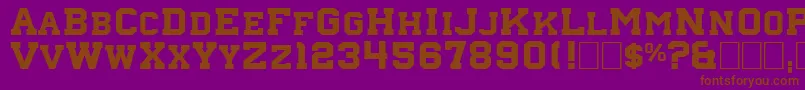 フォントNebraska4 – 紫色の背景に茶色のフォント