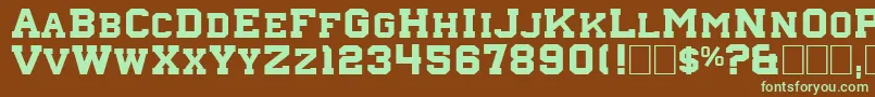 Nebraska4-fontti – vihreät fontit ruskealla taustalla