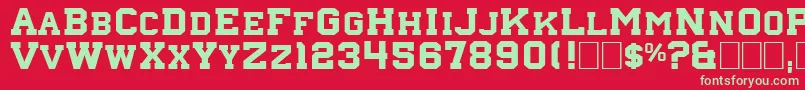 Nebraska4 Font – Green Fonts on Red Background