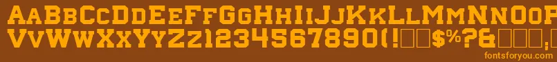 Nebraska4 Font – Orange Fonts on Brown Background