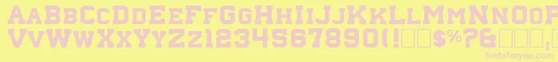 Nebraska4-fontti – vaaleanpunaiset fontit keltaisella taustalla