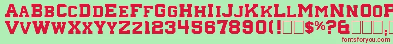 Nebraska4 Font – Red Fonts on Green Background