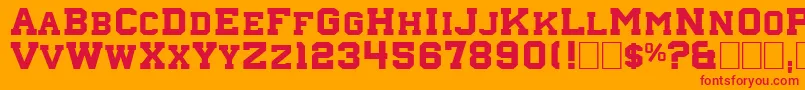 Nebraska4 Font – Red Fonts on Orange Background