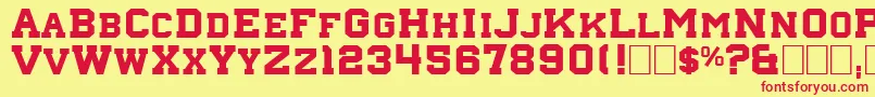 Nebraska4 Font – Red Fonts on Yellow Background