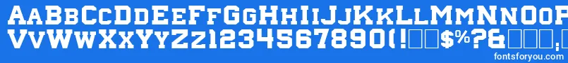 Nebraska4 Font – White Fonts on Blue Background