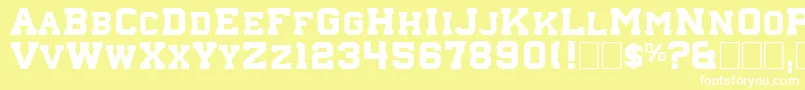 Шрифт Nebraska4 – белые шрифты на жёлтом фоне