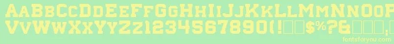 フォントNebraska4 – 黄色の文字が緑の背景にあります