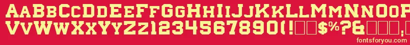 Nebraska4 Font – Yellow Fonts on Red Background