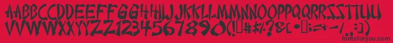 Chinesetakeaway Font – Black Fonts on Red Background