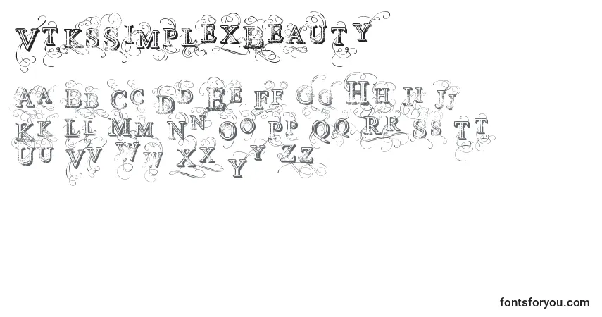 Czcionka VtksSimplexBeauty2 – alfabet, cyfry, specjalne znaki