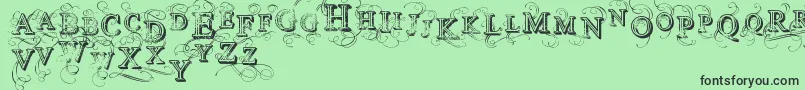 VtksSimplexBeauty2 Font – Black Fonts on Green Background