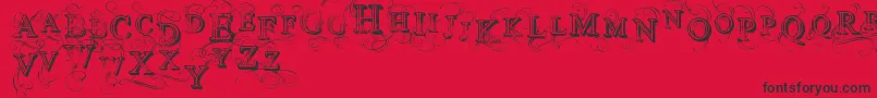 VtksSimplexBeauty2-Schriftart – Schwarze Schriften auf rotem Hintergrund