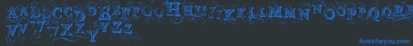 VtksSimplexBeauty2 Font – Blue Fonts on Black Background