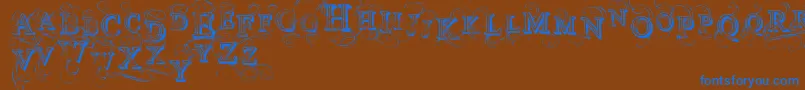 VtksSimplexBeauty2 Font – Blue Fonts on Brown Background