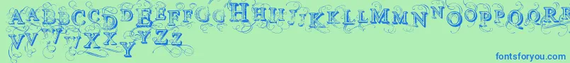 VtksSimplexBeauty2 Font – Blue Fonts on Green Background