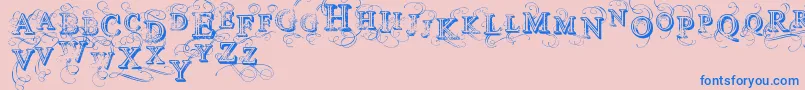 VtksSimplexBeauty2 Font – Blue Fonts on Pink Background