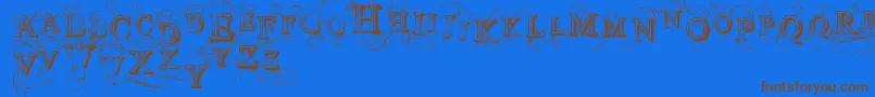 VtksSimplexBeauty2 Font – Brown Fonts on Blue Background