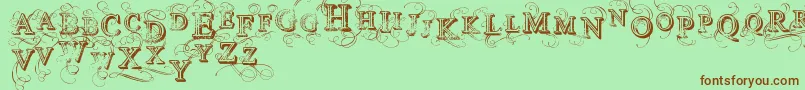 VtksSimplexBeauty2 Font – Brown Fonts on Green Background