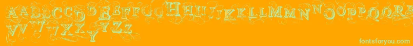 VtksSimplexBeauty2 Font – Green Fonts on Orange Background